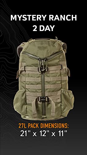 Mystery Ranch 2 Day Backpack - Tactical Daypack Molle Hiking Packs, Forest, L/XL