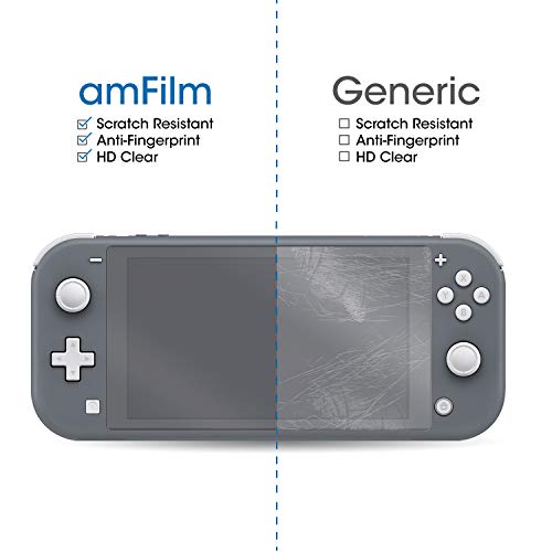 amFilm Tempered Screen Protector for Nintendo Switch Lite 2019, Glass, 3 Pack