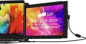 portable monitor for 13''-14'' laptops - mobile pixels 12.5'' trio screen extender,1080p full hd ips ,usb a/type-c plug and play,windows/android/mac compatible (one trio monitor)