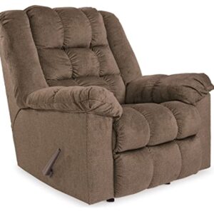 Signature Design by Ashley Drakestone Tufted Manual Rocker Recliner with Lumber Heat and Massage, Light Brown