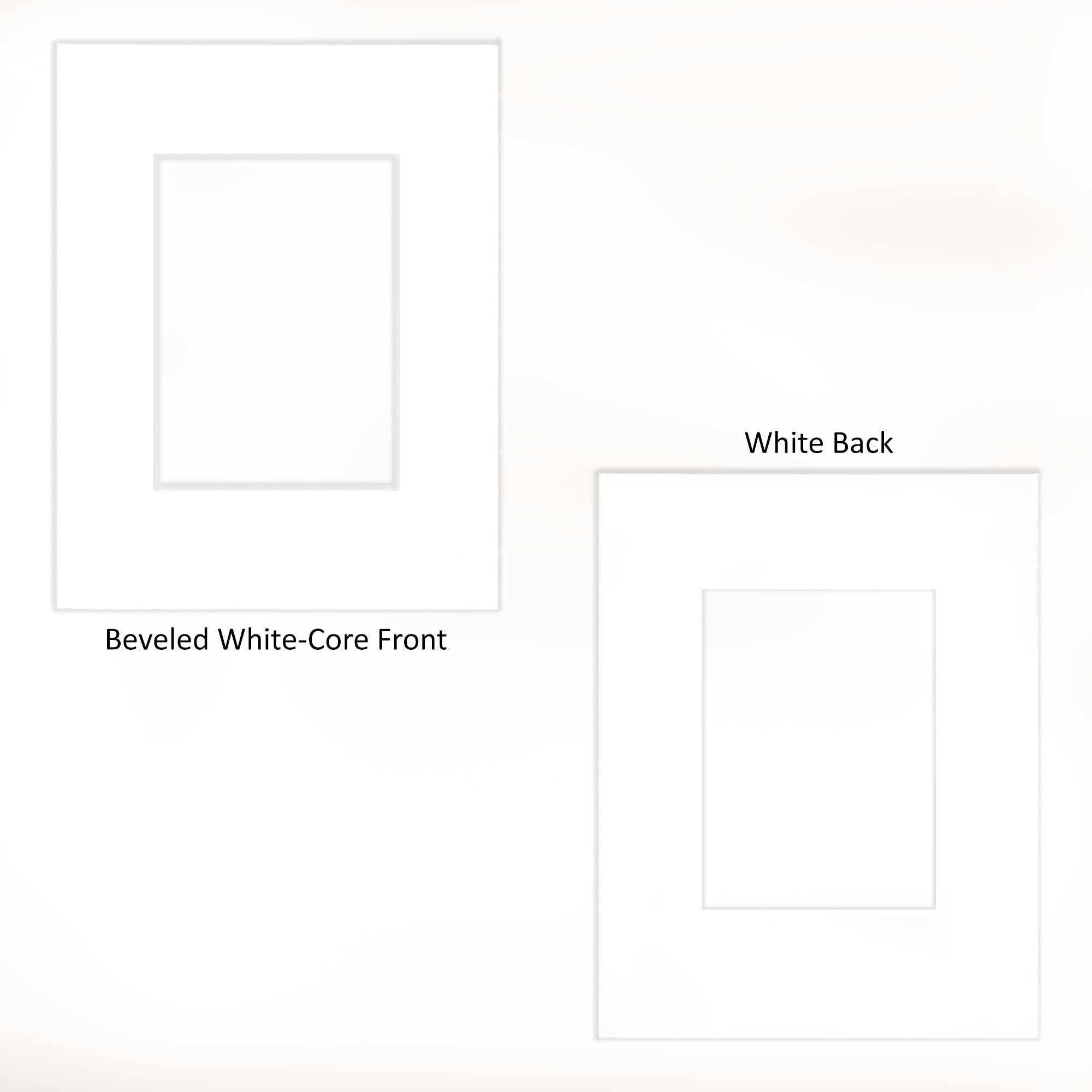 Frame Amo 8x10 White Mat for Picture Frame, Bevel Cut 3.5x5.5 Opening for 4x6 Photo, White Core, 10-Pack