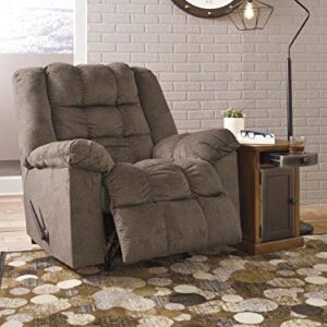 Signature Design by Ashley Drakestone Tufted Manual Rocker Recliner with Lumber Heat and Massage, Light Brown