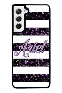purple silver bars personalized black rubber phone case compatible with samsung galaxy s23 s23+ ultra s22 s22+ s21 s21fe s21+ s20fe s20+ s20 note 20 s10 s10+ s10e
