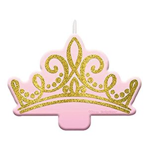 disney princess tiara glitter candle - 2 1/2" x 3 1/2", 1 pc