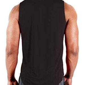 DEVOPS 3 Pack Men's Muscle Shirts Sleeveless Dri Fit Gym Workout Tank Top (X-Large, Black/Navy/Gray)