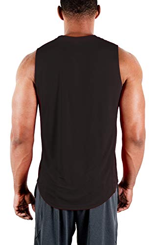 DEVOPS 3 Pack Men's Muscle Shirts Sleeveless Dri Fit Gym Workout Tank Top (X-Large, Black/Navy/Gray)