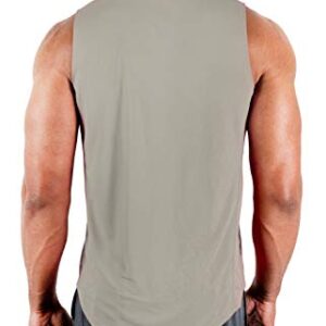 DEVOPS 3 Pack Men's Muscle Shirts Sleeveless Dri Fit Gym Workout Tank Top (X-Large, Black/Navy/Gray)