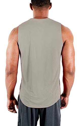 DEVOPS 3 Pack Men's Muscle Shirts Sleeveless Dri Fit Gym Workout Tank Top (X-Large, Black/Navy/Gray)