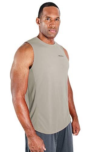 DEVOPS 3 Pack Men's Muscle Shirts Sleeveless Dri Fit Gym Workout Tank Top (X-Large, Black/Navy/Gray)