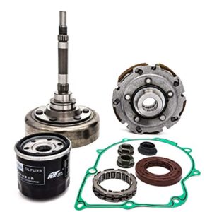 koxuyim clutch kits assembly compatible with atv utv hisun,includes clutch one way bearing,filter,drum, housing for utv,hs700,msu,500, utv700, atv500, atv700