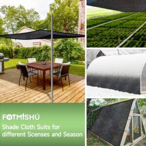 FOTMISHU 75%-80% Shade Cloth Anti-aging 6.5ftx10ft Sun Mesh UV Resistant Net, Sunblock Garden Shade Mesh Tarp for Plant Cover, Greenhouse, Barn or Kennel, Flowers, Plants,Used for 3 Years or Even Long