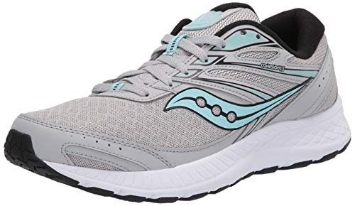 Saucony Women's Cohesion 13 Running Shoe, Grey/Black, 9