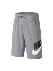 nike boy's sportswear club + hbr fleece shorts (big kids) carbon heather/smoke grey xl (18-20 big kid)