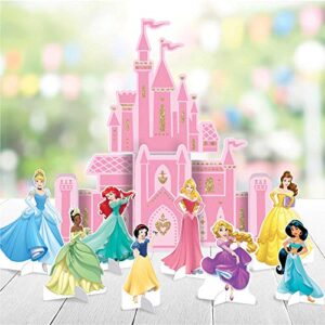 amscan "disney princess" pink castle party table decoration kit, 9 pc., 282357