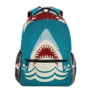 school backpack shark tooth jaws teens girls boys schoolbag travel bag