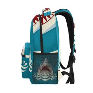 School Backpack Shark Tooth Jaws Teens Girls Boys Schoolbag Travel Bag