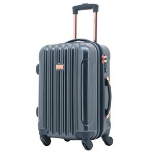 kensie Women's Alma Hardside Spinner Luggage, TSA-Approved, Midnight Blue, 3-Piece Set (20/24/28)