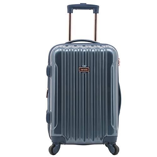 kensie Women's Alma Hardside Spinner Luggage, TSA-Approved, Midnight Blue, 3-Piece Set (20/24/28)