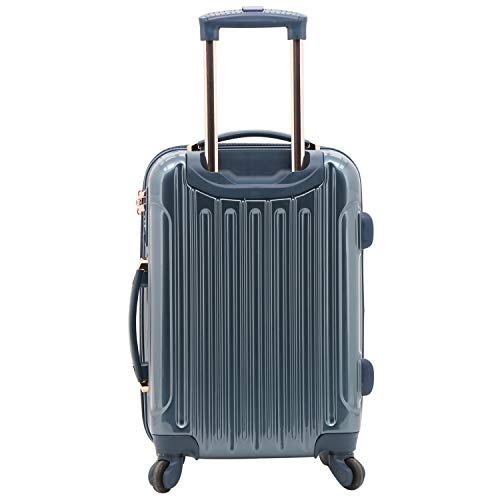 kensie Women's Alma Hardside Spinner Luggage, TSA-Approved, Midnight Blue, 3-Piece Set (20/24/28)