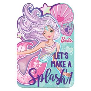 "barbie mermaid" purple and aqua party postcard invitations, 8 ct.