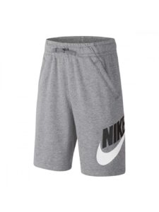 nike boy's sportswear club + hbr fleece shorts (big kids) carbon heather/smoke grey md (10-12 big kid)