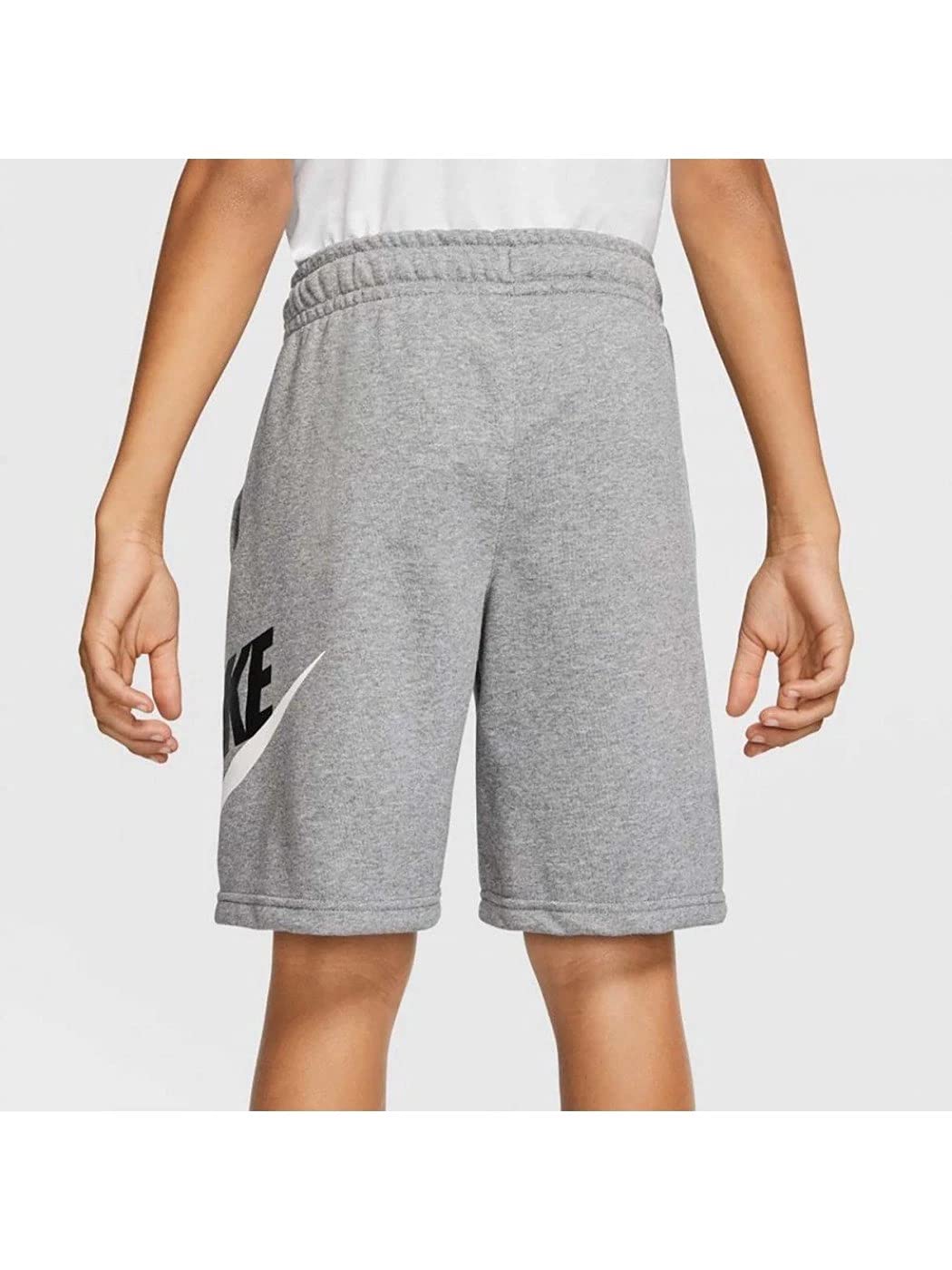 Nike Boy's Sportswear Club + HBR Fleece Shorts (Big Kids) Carbon Heather/Smoke Grey MD (10-12 Big Kid)