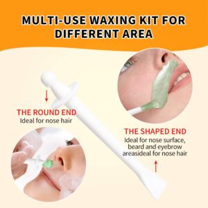 Nose Wax Nose Hair Wax Kit for Men and Women Nose Hair Removal Wax 50g Wax 20 Wax Applicators 10 Nose Wax Pod 1 Measuring Cup 8 Moustache Stencils