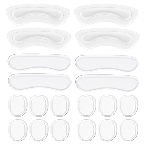 Heel Grips, 8PCS Heel Inserts, 12PCS Shoe Inserts, Gel Heel Cushion Inserts for Women Men, Adhesive Shoe Pads for Loose Shoes, Heel Slipping, Rubbing