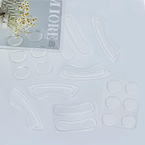 Heel Grips, 8PCS Heel Inserts, 12PCS Shoe Inserts, Gel Heel Cushion Inserts for Women Men, Adhesive Shoe Pads for Loose Shoes, Heel Slipping, Rubbing