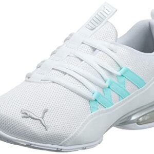 PUMA Women's Riaze Prowl, Puma White-Gulf Stream, 8.5