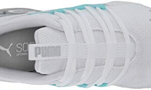 PUMA Women's Riaze Prowl, Puma White-Gulf Stream, 8.5