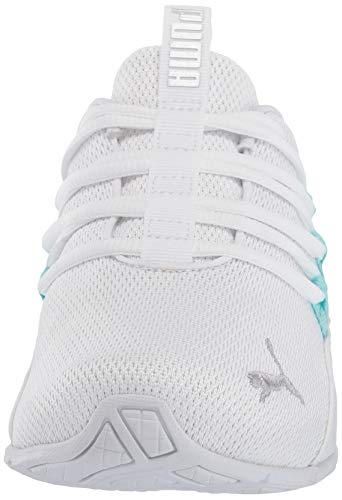 PUMA Women's Riaze Prowl, Puma White-Gulf Stream, 8.5