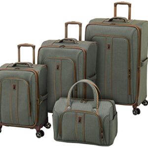 LONDON FOG Newcastle Softside Expandable Spinner Luggage, Slate Bronze, 4 Piece Set