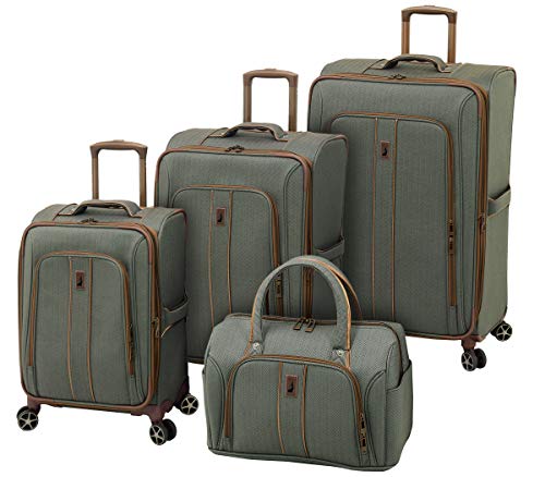 LONDON FOG Newcastle Softside Expandable Spinner Luggage, Slate Bronze, 4 Piece Set