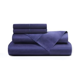 Hyde Lane Luxury 1000 Thread Count 100% Cotton Sheets for Queen Size Bed | Very Comfy Soft & Thick with Deep Pocket - Fits 16"-20" Thick Mattress | 4 PC Sateen Weave Bed Sheet Set Queen (Navy)