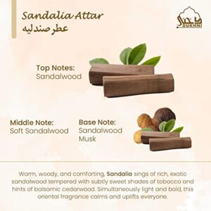 Dukhni Sandalia Attar | Experience the Arabic Elements of Sandalwood | عطرصندليه | Authentic Arabic Fragrance Oil | 100% Pure, Alcohol-Free, Halal | 1 bottle x 6ml