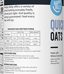 Amazon Brand - Happy Belly Quick Cook Oats, 1.12 Pound (Pack of 1)