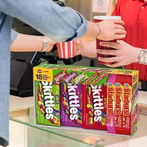 SKITTLES & STARBURST Variety Pack Full Size Chewy Candy Assortment, 37.05 oz, 18 Bars