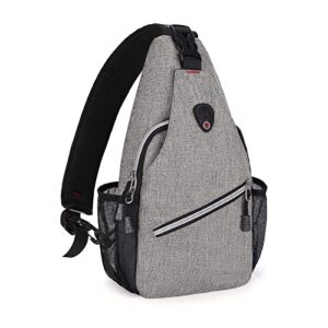 mosiso mini sling backpack,small hiking daypack travel outdoor casual sports bag, gray