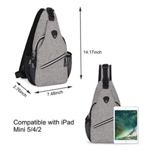 MOSISO Mini Sling Backpack,Small Hiking Daypack Travel Outdoor Casual Sports Bag, Gray