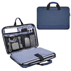 14-15 inch laptop sleeve briefcase men women bag with organizer for hp pavilion/chromebook 14, dell inspiron 13 5000 7000, lenovo flex 5 14, asus chromebook flip c433 14, acer surface case,navy blue