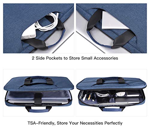 14-15 Inch Laptop Sleeve Briefcase Men Women Bag with Organizer for HP Pavilion/Chromebook 14, Dell Inspiron 13 5000 7000, Lenovo Flex 5 14, ASUS Chromebook Flip C433 14, Acer Surface Case,Navy Blue