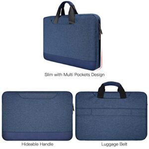 14-15 Inch Laptop Sleeve Briefcase Men Women Bag with Organizer for HP Pavilion/Chromebook 14, Dell Inspiron 13 5000 7000, Lenovo Flex 5 14, ASUS Chromebook Flip C433 14, Acer Surface Case,Navy Blue