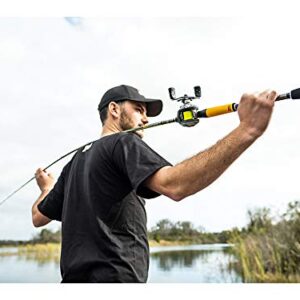 Abu Garcia 7’ Jordan Lee Fishing Rod and Reel Baitcast Combo, 5 +1 Ball Bearings with Lightweight Graphite Frame & Sideplates, Durable Construction,Yellow/Grey