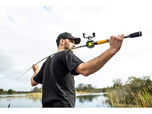 Abu Garcia 7’ Jordan Lee Fishing Rod and Reel Baitcast Combo, 5 +1 Ball Bearings with Lightweight Graphite Frame & Sideplates, Durable Construction,Yellow/Grey