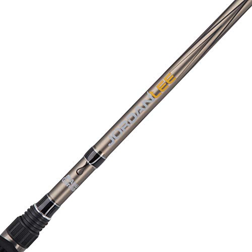 Abu Garcia 7’ Jordan Lee Fishing Rod and Reel Baitcast Combo, 5 +1 Ball Bearings with Lightweight Graphite Frame & Sideplates, Durable Construction,Yellow/Grey