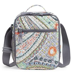 vera bradley women's cotton deluxe lunch bunch lunch bag, citrus paisley - recycled cotton, one size