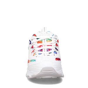 Skechers womens D'lites - Summer Fiesta Sneaker, White Multi, 8 US