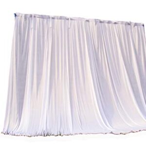 HAORUI Ice Silk Backdrop Curtain for Wedding Ceremony Photography Banquet Event Party 10ft White