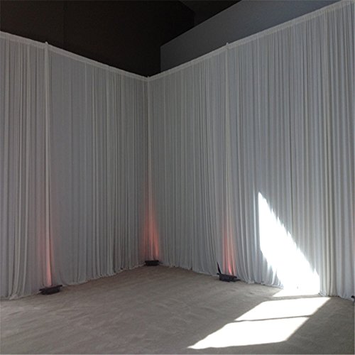 HAORUI Ice Silk Backdrop Curtain for Wedding Ceremony Photography Banquet Event Party 10ft White